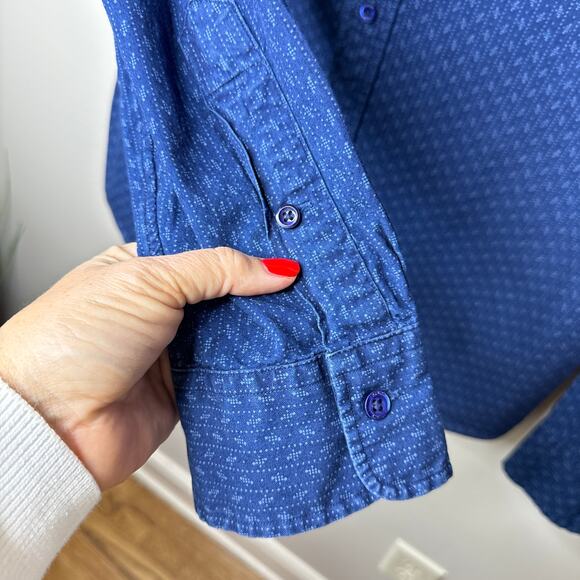 Polo Ralph Lauren Men's XXL Slim Fit Cotton Blue All-Over Print Button Up Shirt - Picture 5 of 7